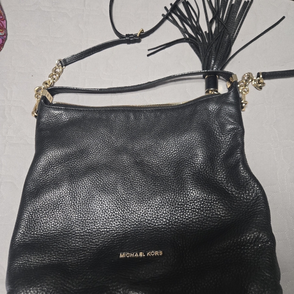 Michael Kors Black Pebbled Leather Shoulder Bag